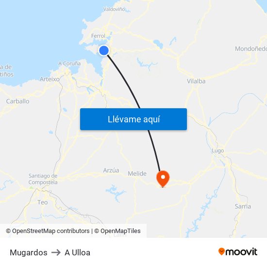 Mugardos to A Ulloa map