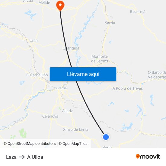 Laza to A Ulloa map