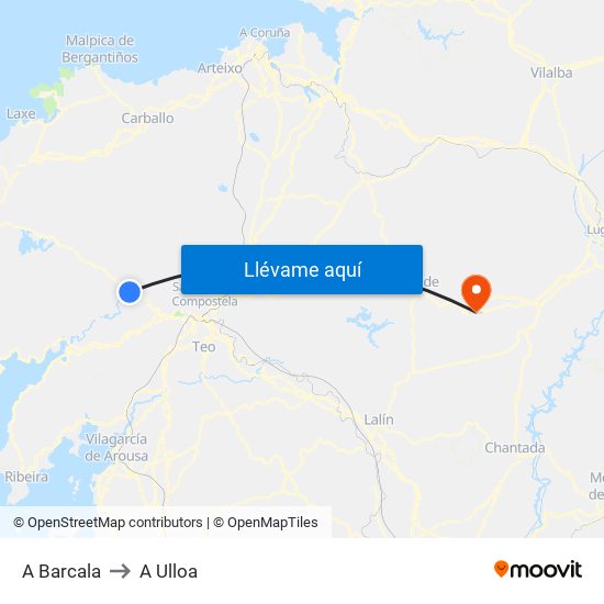 A Barcala to A Ulloa map