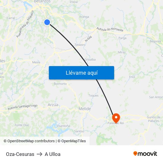 Oza-Cesuras to A Ulloa map