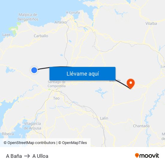 A Baña to A Ulloa map