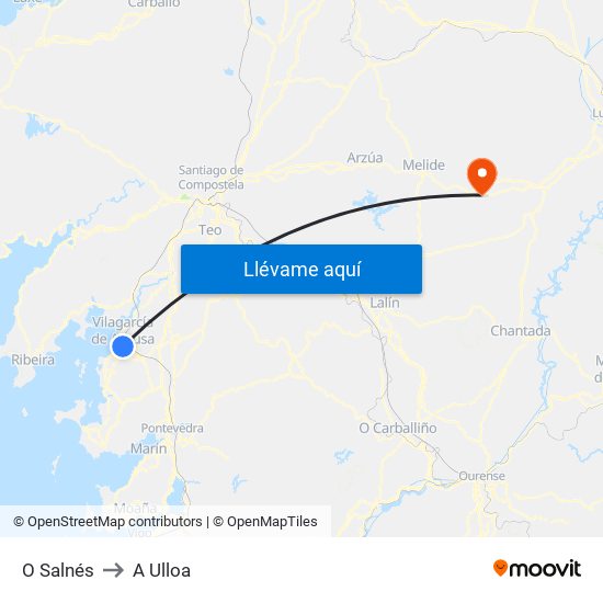 O Salnés to A Ulloa map