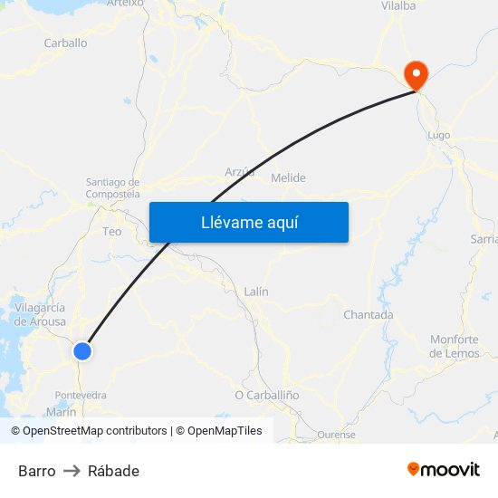 Barro to Rábade map