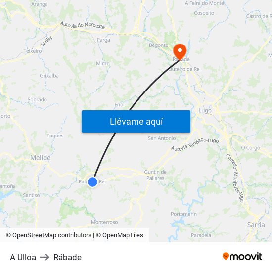 A Ulloa to Rábade map