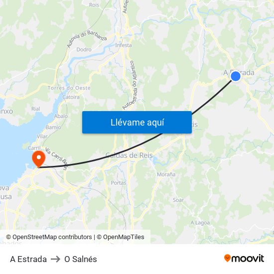 A Estrada to O Salnés map