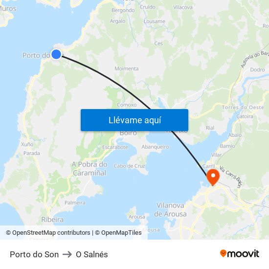 Porto do Son to O Salnés map