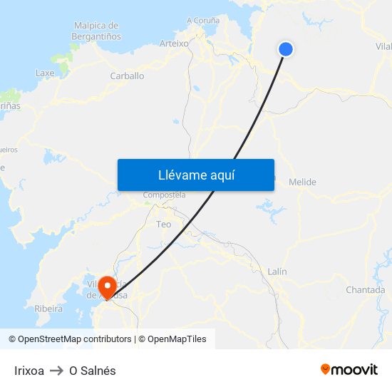 Irixoa to O Salnés map