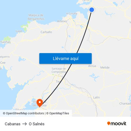 Cabanas to O Salnés map