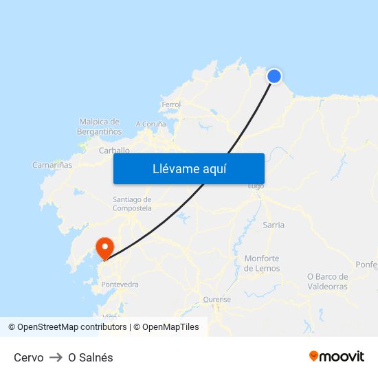 Cervo to O Salnés map
