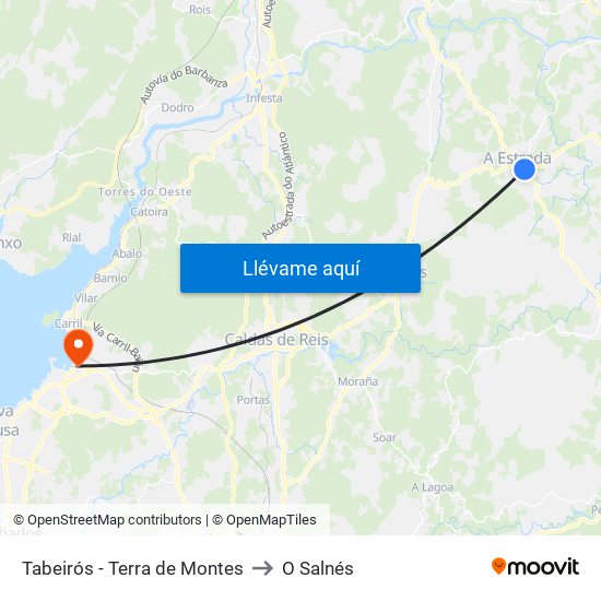Tabeirós - Terra de Montes to O Salnés map