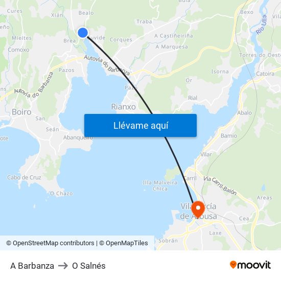 A Barbanza to O Salnés map