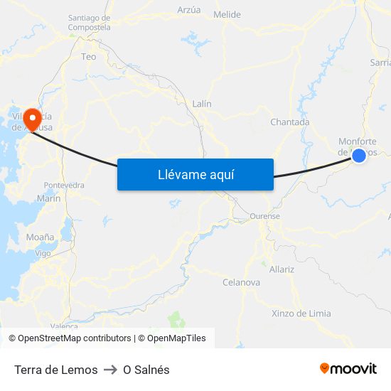 Terra de Lemos to O Salnés map