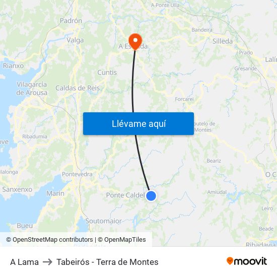 A Lama to Tabeirós - Terra de Montes map