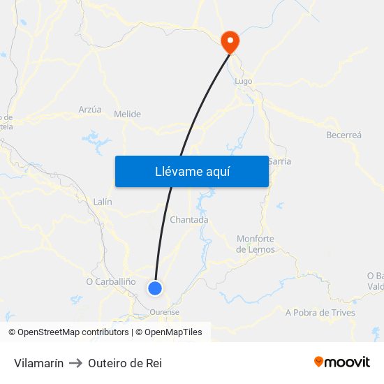 Vilamarín to Outeiro de Rei map