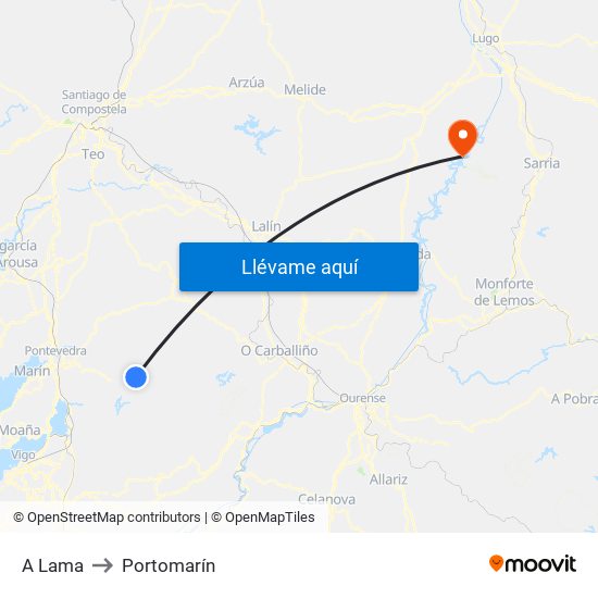A Lama to Portomarín map