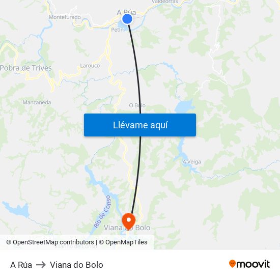 A Rúa to Viana do Bolo map