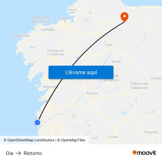 Oia to Riotorto map