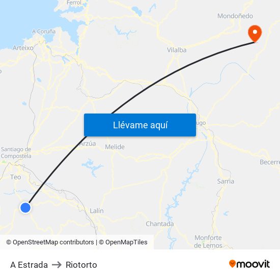 A Estrada to Riotorto map