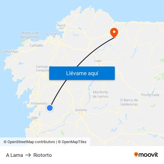 A Lama to Riotorto map
