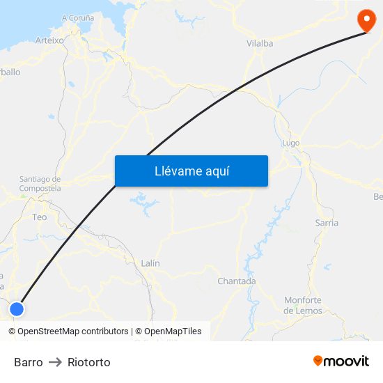 Barro to Riotorto map