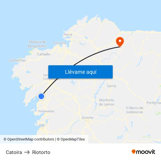 Catoira to Riotorto map