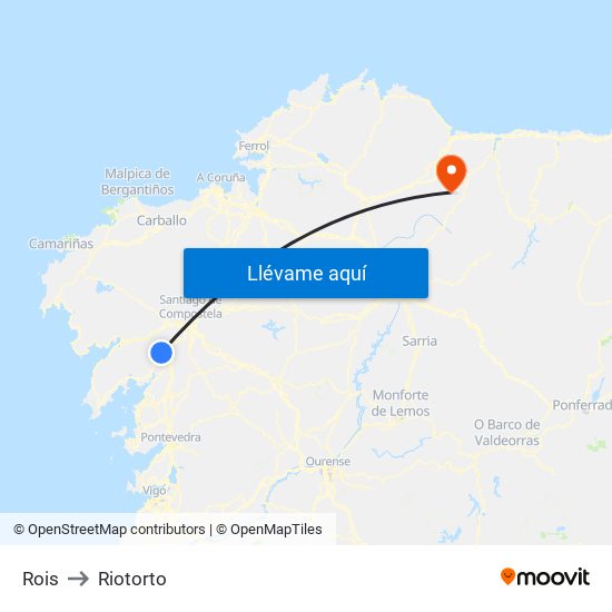 Rois to Riotorto map