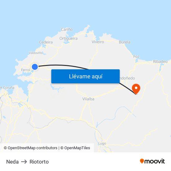Neda to Riotorto map