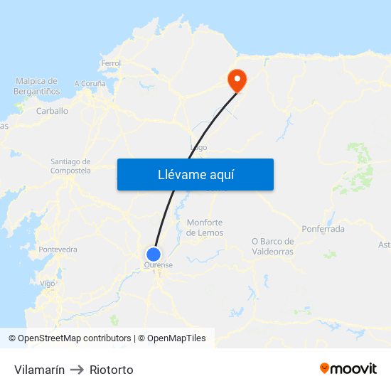 Vilamarín to Riotorto map