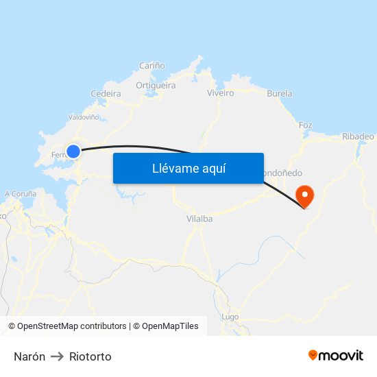 Narón to Riotorto map