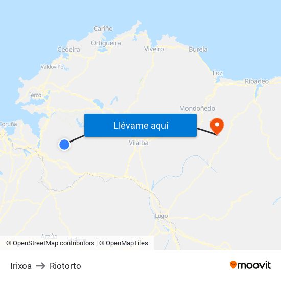 Irixoa to Riotorto map