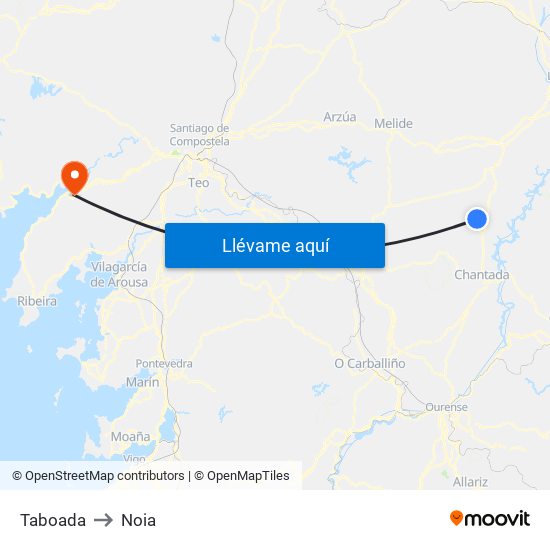 Taboada to Noia map