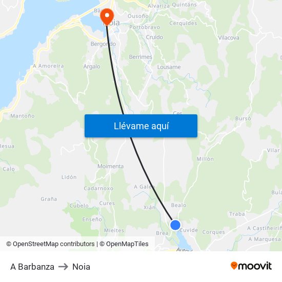 A Barbanza to Noia map