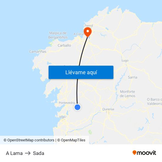 A Lama to Sada map