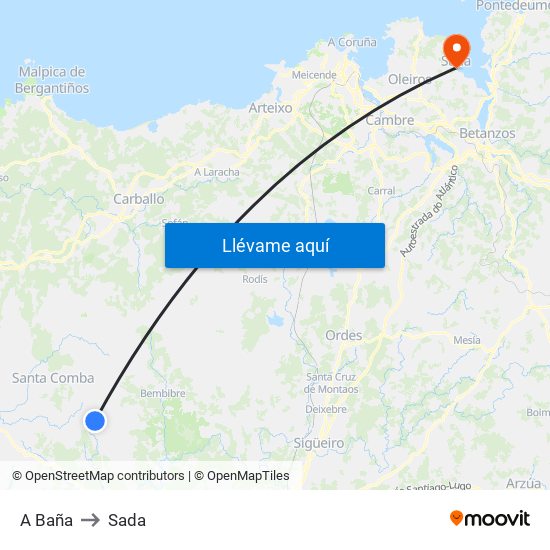A Baña to Sada map