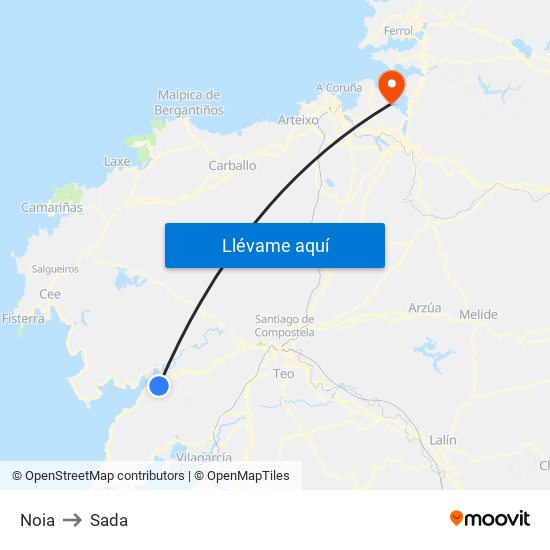 Noia to Sada map