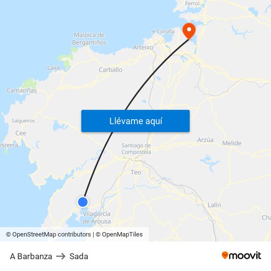 A Barbanza to Sada map