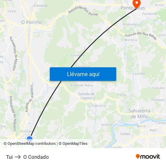 Tui to O Condado map