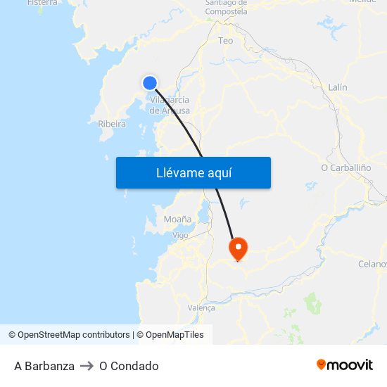 A Barbanza to O Condado map