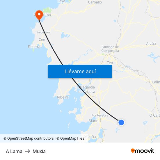 A Lama to Muxía map