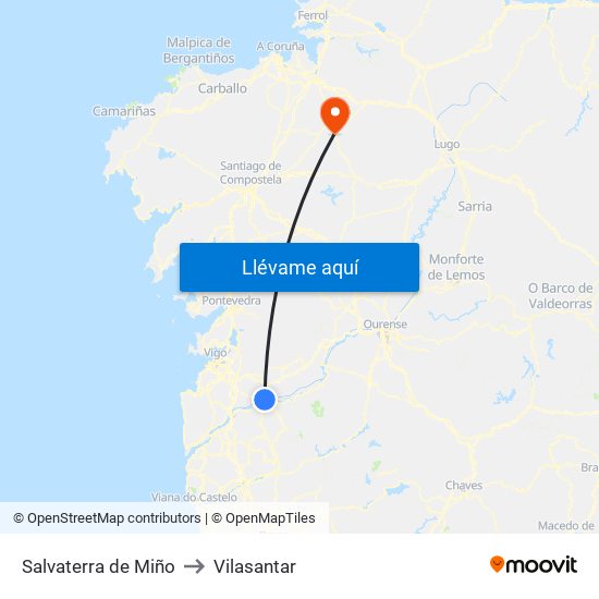 Salvaterra de Miño to Vilasantar map