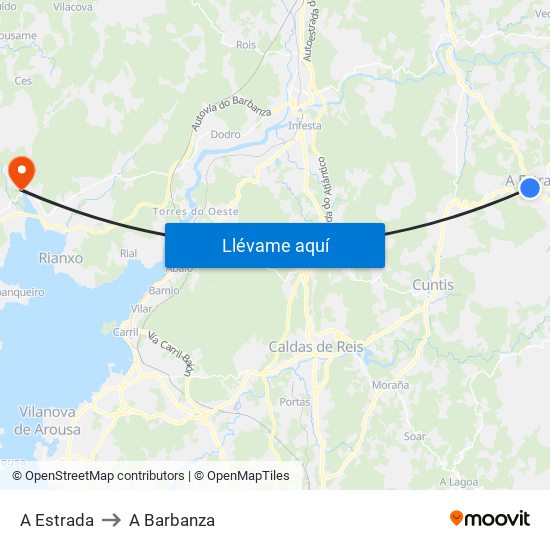 A Estrada to A Barbanza map