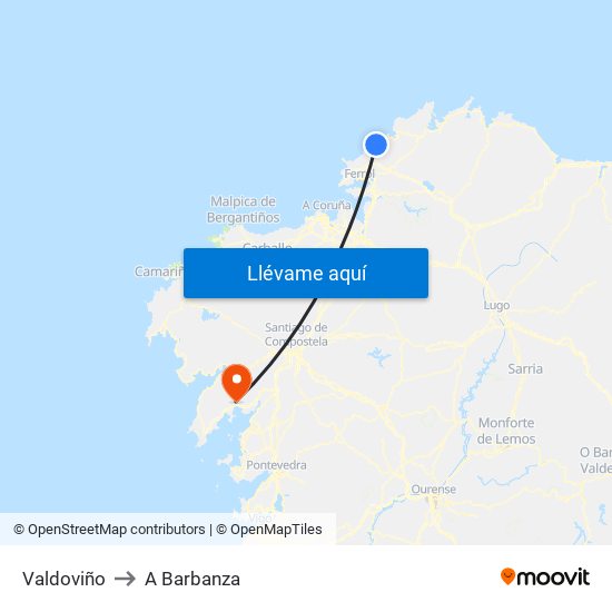 Valdoviño to A Barbanza map