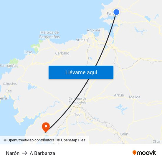 Narón to A Barbanza map