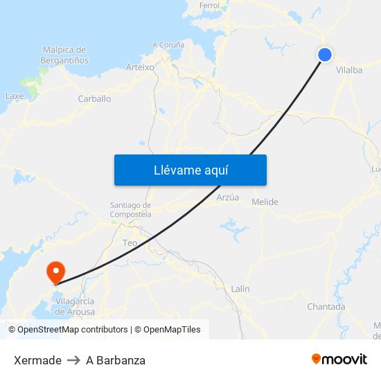 Xermade to A Barbanza map