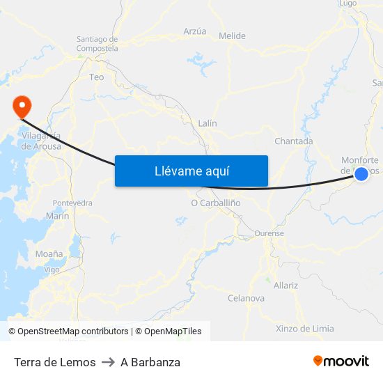 Terra de Lemos to A Barbanza map