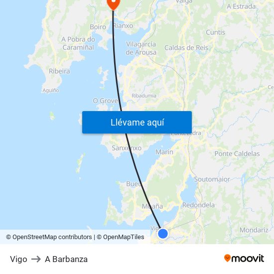 Vigo to A Barbanza map