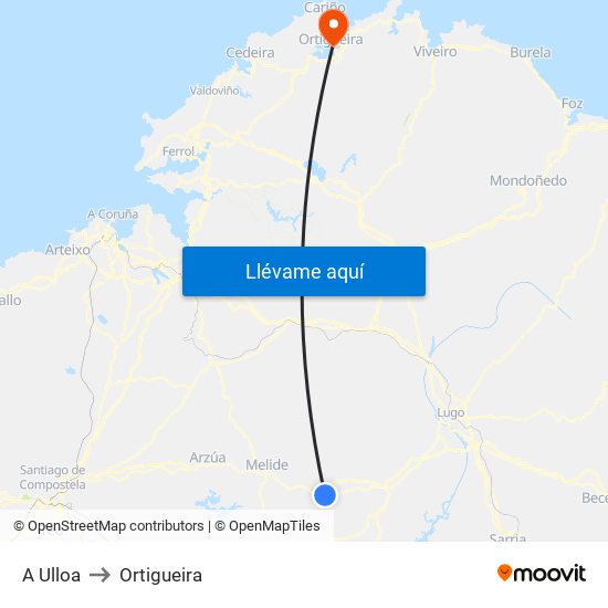 A Ulloa to Ortigueira map