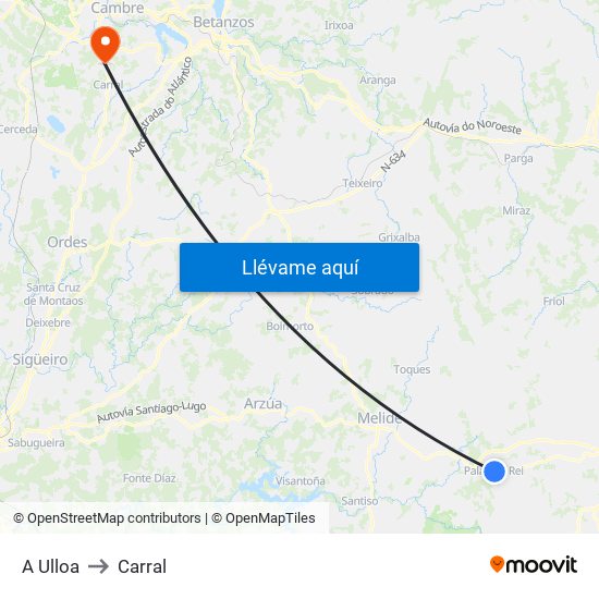 A Ulloa to Carral map