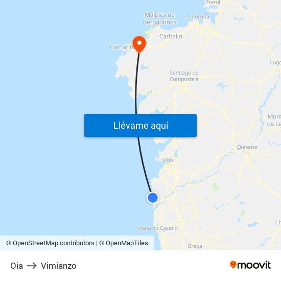 Oia to Vimianzo map