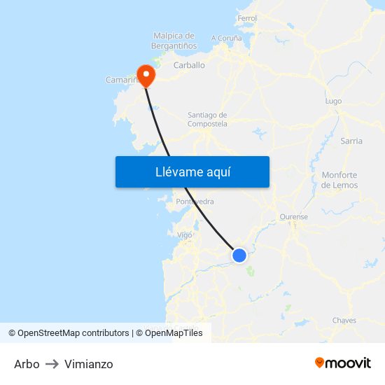 Arbo to Vimianzo map